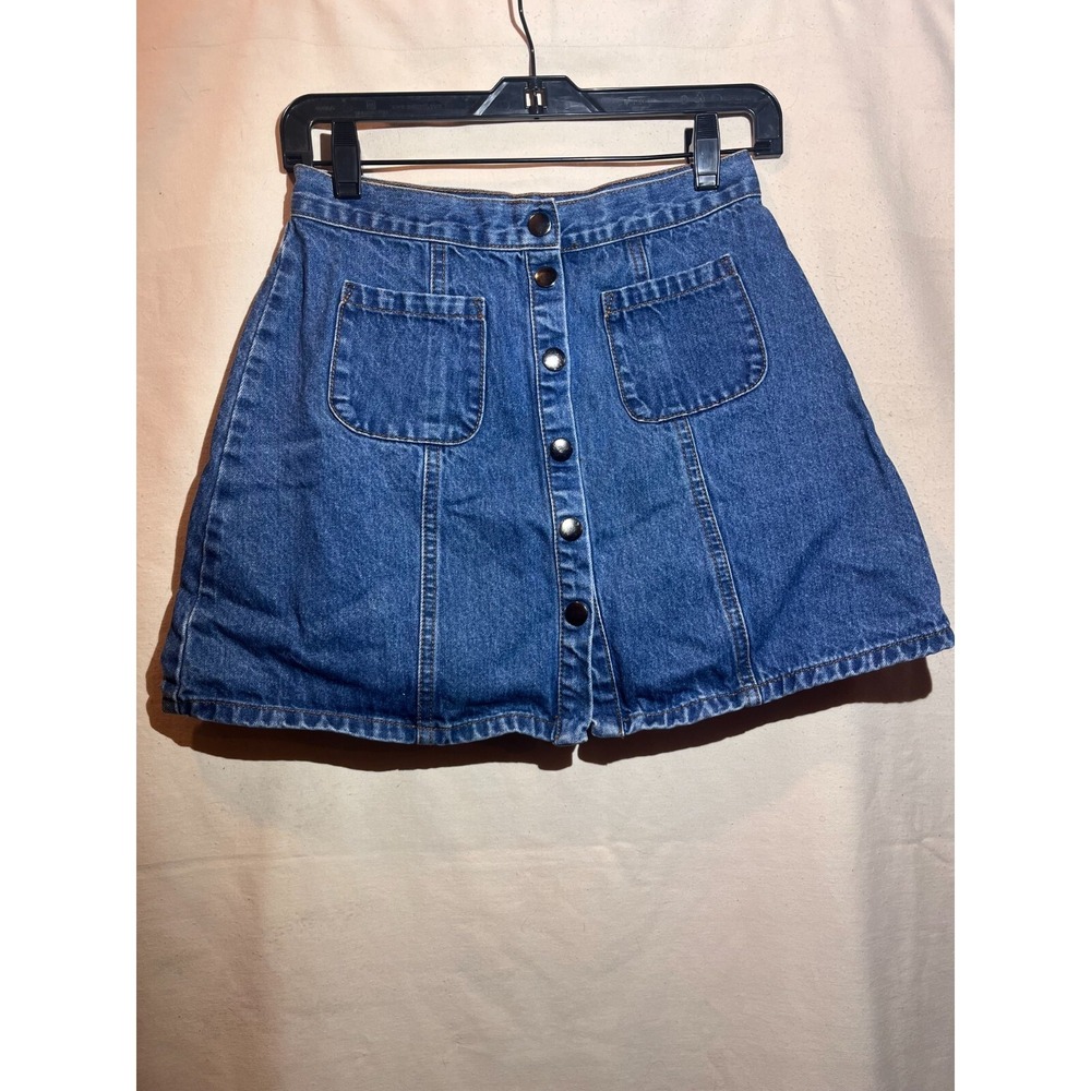 BDG Urban Outfitters Skirt Women's Small Blue Denim Mini Snap Skirt A84‎